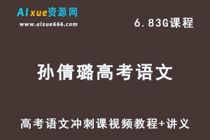 学魁榜孙倩璐高考语文冲刺课视频教程+讲义习题-乐学教程网