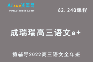 高中语文网课教程猿辅导2022原凯敏/成瑞瑞高三语文a+班高考复习视频教程+讲义全年班（暑假班+秋季班+寒假班+春季班）-乐学教程网