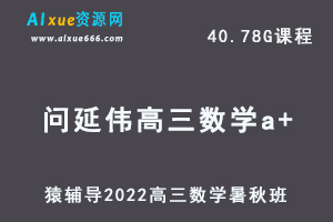 高中数学网课教程猿辅导2022问延伟高三数学a+班高考一轮复习视频教程+讲义暑秋班（暑假班+秋季班）-乐学教程网