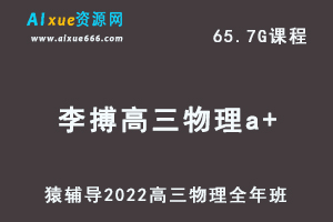 高中物理网课教程猿辅导2022李搏高三物理a+班高考一轮复习视频教程+讲义全年班（暑假班+秋季班+寒假班+春季班）-乐学教程网