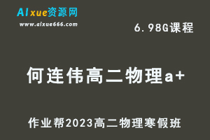 高中物理网课教程作业帮2023何连伟高二物理a+班视频教程+课堂笔记寒假班-乐学教程网