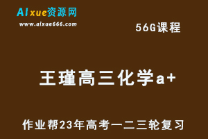 作业帮2023王瑾高三化学a+全年班-视频教程+课堂笔记+讲义+密训课程（暑/秋/寒/春班）-乐学教程网