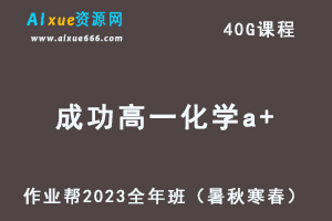 作业帮2023成功高一化学a+全年班视频教程+讲义（暑/秋/寒/春/班）-乐学教程网