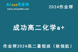 作业帮2024成功高二化学a+尖端暑假班课程（秋领航）+讲义-乐学教程网