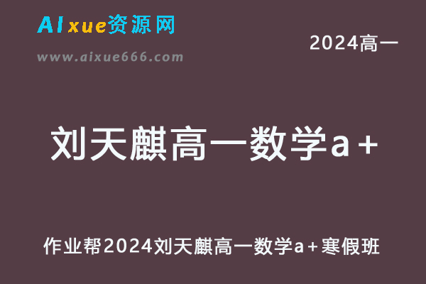 作业帮2024刘天麒高一数学a+寒假班网课教程-乐学教程网
