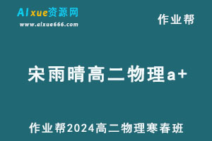 作业帮2024宋雨晴高二物理a+下学期寒春班-乐学教程网