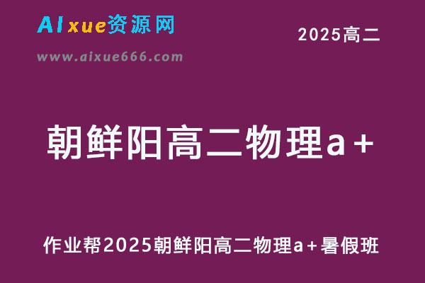 作业帮2025朝鲜阳高二物理a+上学期暑假班-乐学教程网