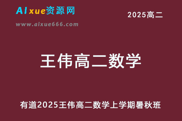 有道2025王伟高二数学上学期网课教程暑假班+秋季班-乐学教程网