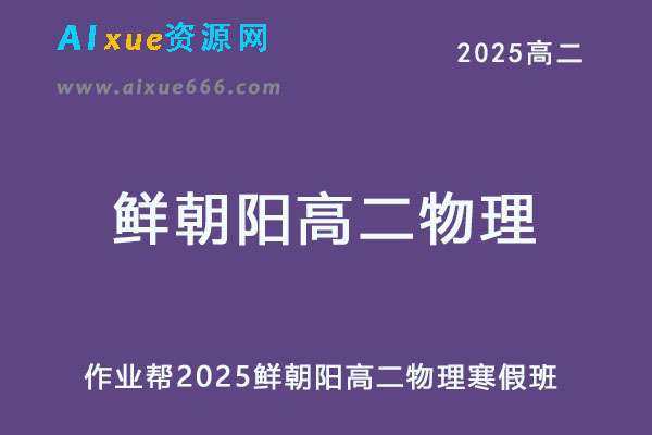 作业帮2025鲜朝阳高二物理下学期寒假班-乐学教程网