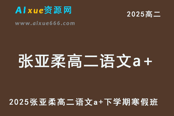 2025张亚柔高二语文a+下学期寒假班【作业帮】-乐学教程网