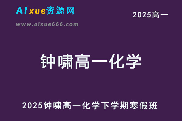 有道2025钟啸高一化学下学期寒假班网课教程-乐学教程网